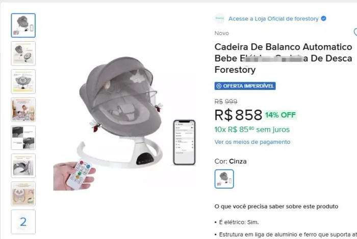 Cadeira de balanço automático bebé nova na caixa 
