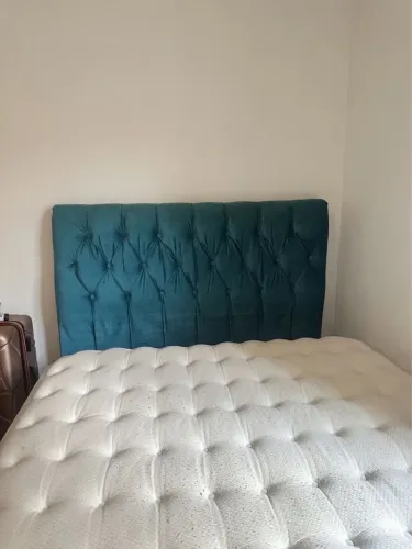 Cabeceira Azul Turquesa - Veludo