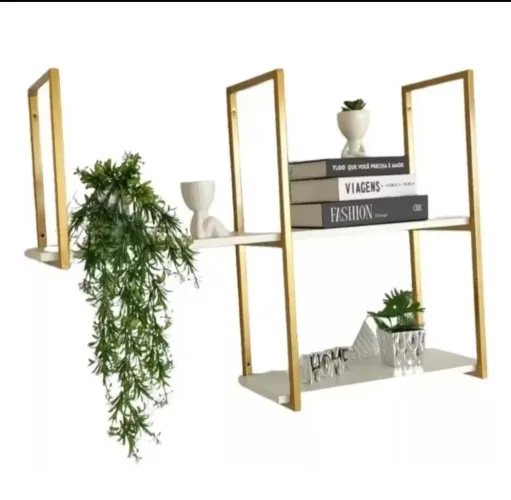 Estante Industrial MDF Dourada