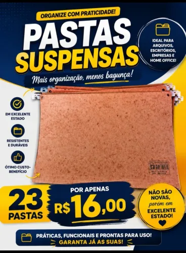 PASTA SUSPENSA PARA ORGANIZAR DOCUMENTOS 23 PASTAS