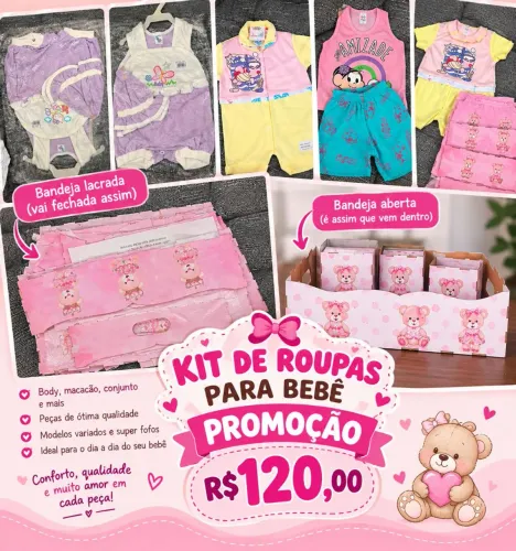 Kit bebê menina por 80,00