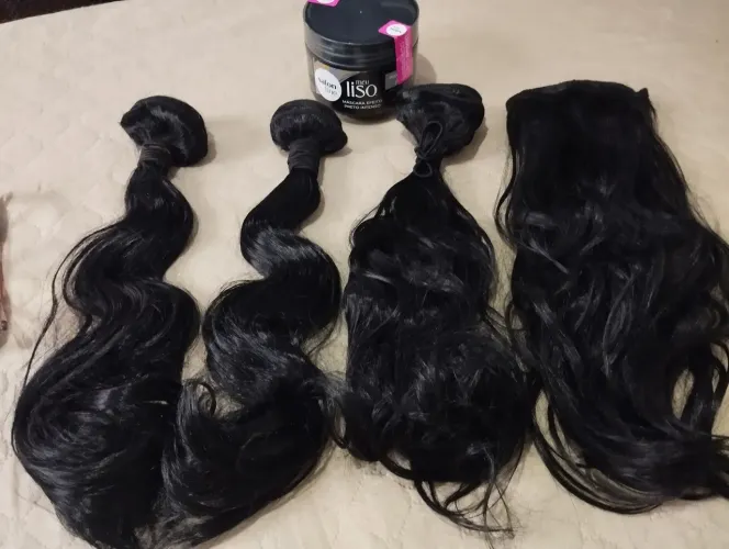Cabelo fibra orgânica em telas (aproximadamente 300 gr) +máscara lacrada