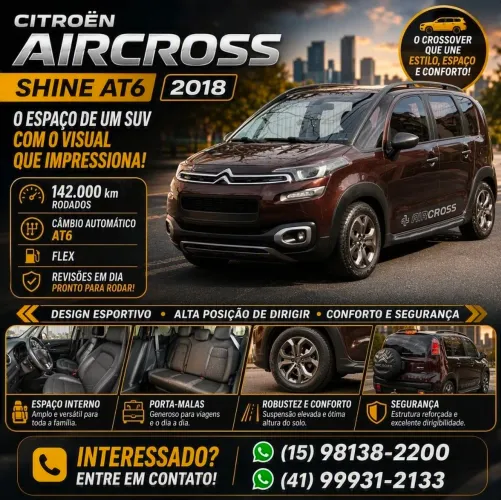 Citroen Aircross Shine 1.6 Flex 16V 5P Aut. 2018