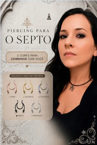 Kit 02 Piercing Falso Septo Nasal Fake Nariz, Modelo 07