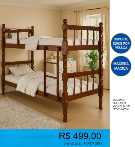 BELICHE DE MADEIRA MACIÇA - PRONTA ENTREGA