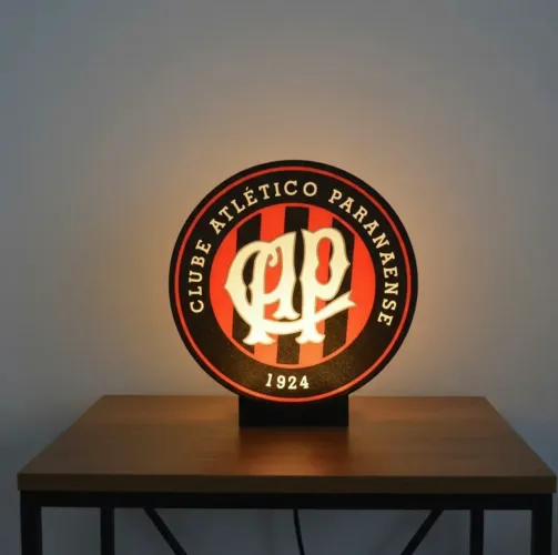 Luminária sem fio atlético paranaense escudo antigo
