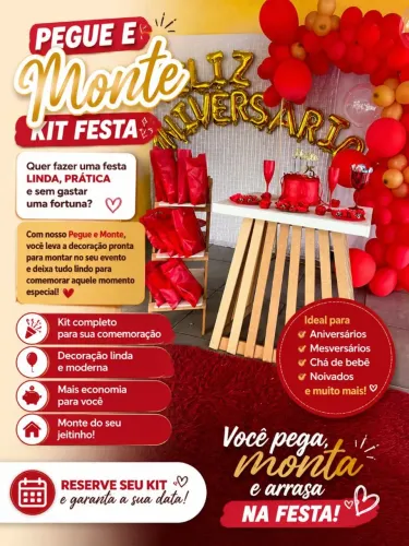Pegue e monte, decoração para festas