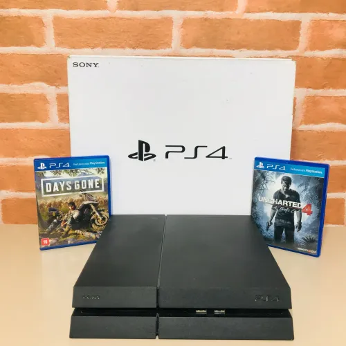 Ps4 Fat 500GB/ Um Controle/ Dois Jogos/ Cabos