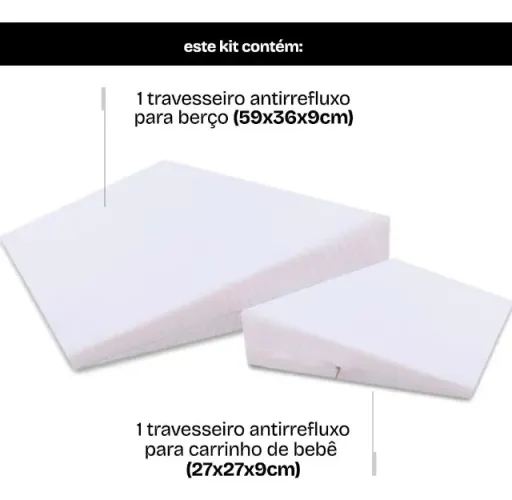 Kit Antirrefluxo para Bebê com Travesseiro e Rampa para Berço