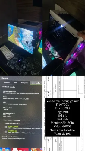 Pc high end i7 10700k rtx 3070