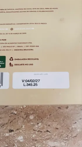 Barra de Chocolate Branco sem poliol e açúcar Balance 1kg