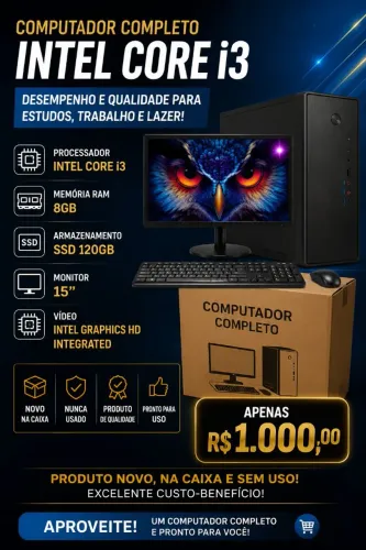 Computador completo na caixa. Novo.
