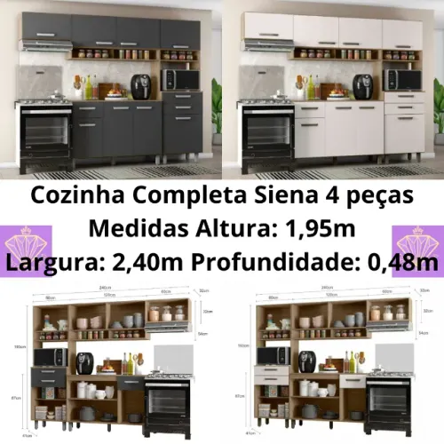 Cozinha Completa Siena 4 peças LD