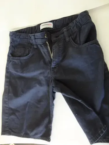 Bermuda Infantil Masculina Kids Denim Boys tam 10 Azul Marinho - Seminova- ótima