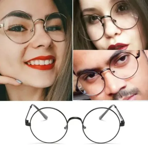 Óculos Redondos de Descanso Anti-Reflexo e Anti Luz Azul