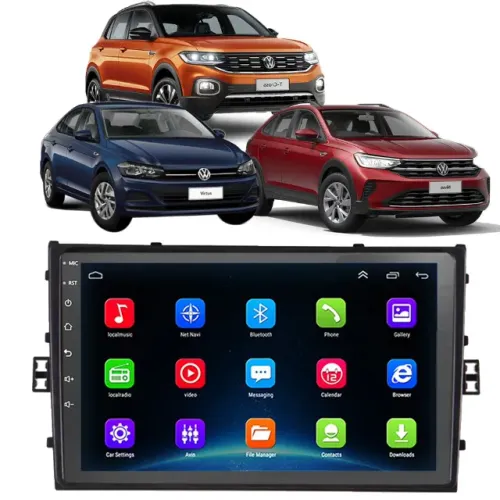 Aparelho Central Multimídia Volkswagen Polo / Virtus / T-cross - 9'' Android 10