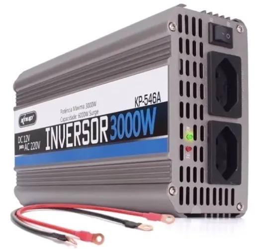 Inversor de Tensão Automotivo Knup KP-546A 3000W 12V x 220V Conversor Onda Senoidal 
