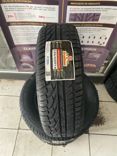 Pneu remold 185/65/14 Crystone *borracha vipal* (instalação gratuita)