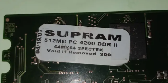 Memória RAM SUPRAM 512MB DDR II