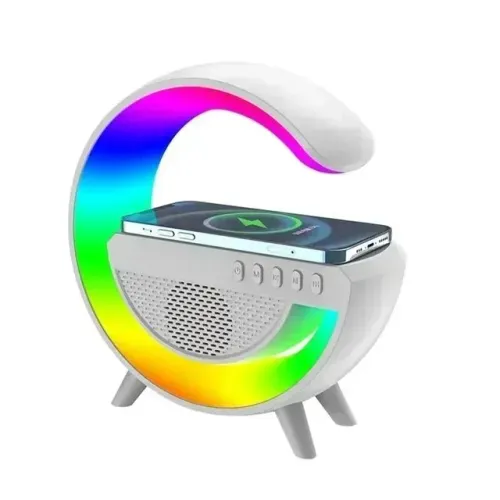 Caixa de som G500, Luminária com Suporte de carregador sem fio, Bluetooth, alto-falante,