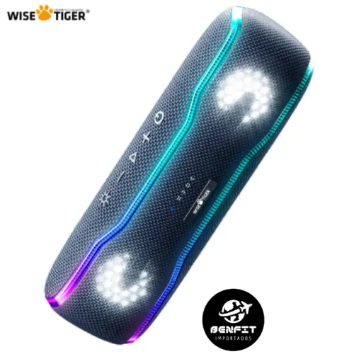 Caixa De Som Bluetooth Wise Tiger F10c 25w Ipx7 Estéreo Hi-fi Rgb