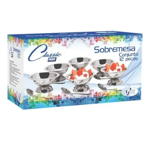 Conjunto Sobremesa C/ 12 Pçs Inox Ud244 123util