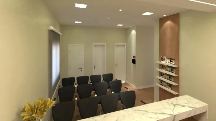 Sala comercial com recepção