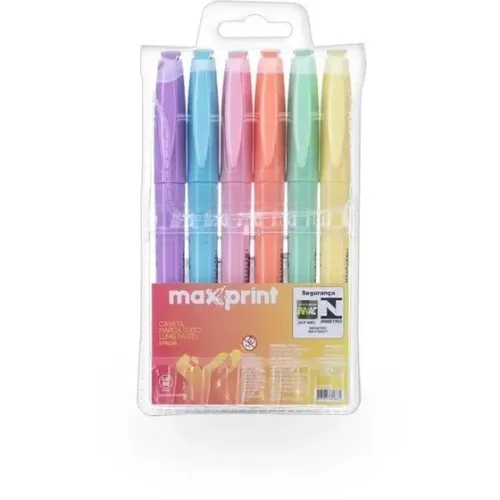 Caneta marca texto lumis Maxprint - bolsa com 6 unidades tom pastel