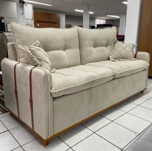 sala sofa retro de 200 cm linho