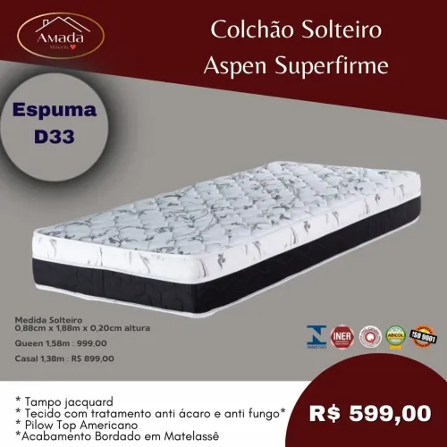 Colchão solteiro D33 , 20cm altura, a pronta entrega 