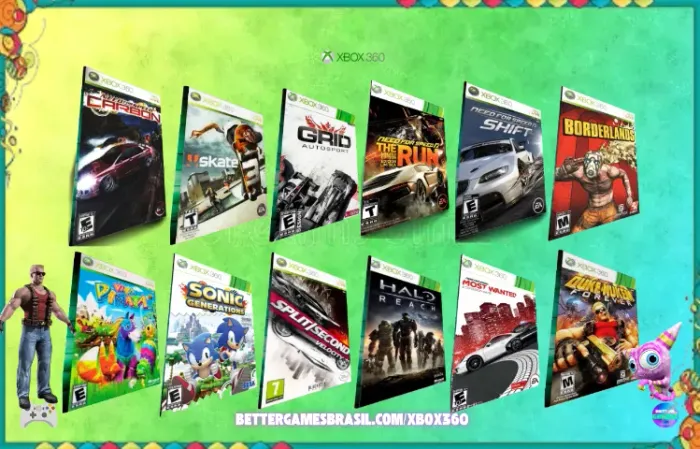 Grid - Viva Pinata - Sonic - Skate 3 - Halo - NFS Borderlands Need Speed Second . Xbox360