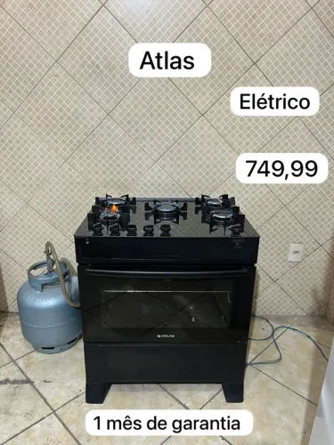 Fogão 5 bocas com tampo de vidro elétrico 
