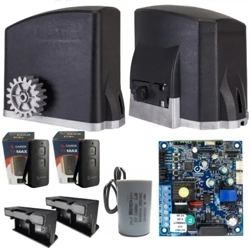 Kit Motor de Portão Eletrônico Garen Kdz FIT 1/4Hp 400Kg Automatizador Automático