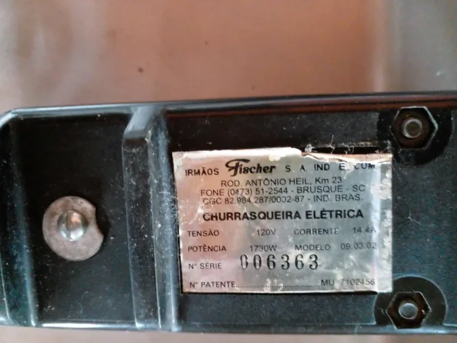 Vendo churrasqueira elétrica sem fumaça Fischer 127v 1730w