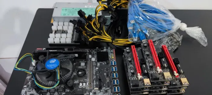 Kit Completo para Rig de Mineração de Cripto - Usado e Testado