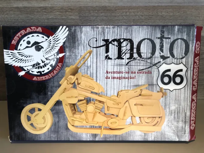 Quebra Cabeça 3D Moto Estrada Americana 66