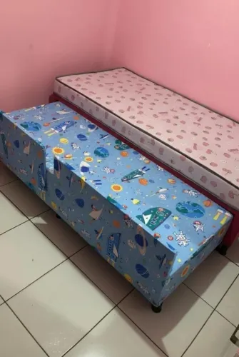 Cama Box Solteiro com Auxiliar e Proteção Infantil