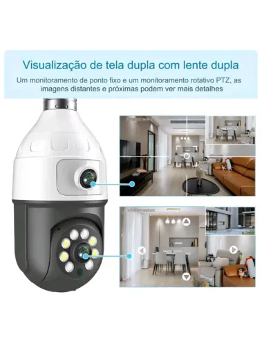 Câmera lâmpada duas lentes Yoosee IP 44