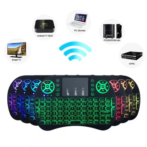 Mini Teclado Bluetooth Led Sem Fio C/ Touchpad box