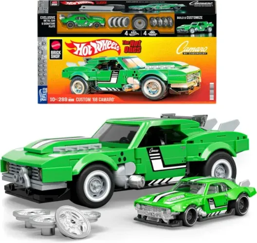 Mattel Brick Shop Hot Wheels Speed 68 Custom Camaro 289 Pç