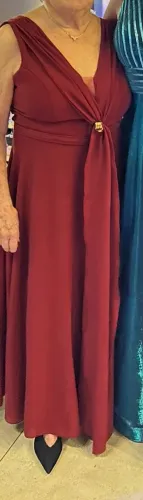 Vestido Marsala crepe seda