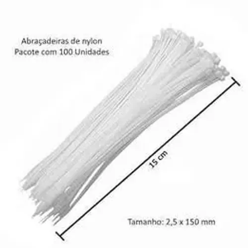 Abraçadeira de Nylon Enforca Gato 2.5x15cm 100pcs