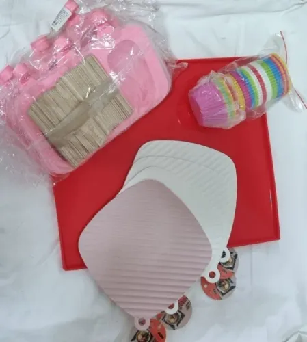Kit 20 itens Silicone: forminhas + descanso panela + forma de picolé + Tapete De Cozimento