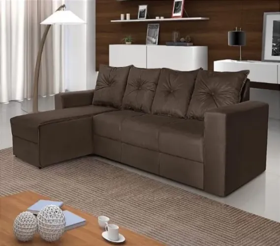 Direto da Fábrica Sofá Prime 2,60m com Chaise (1,40m) - Várias cores disponíveis!