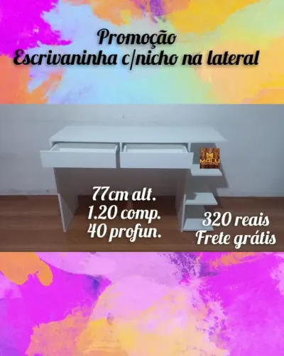 Escrivaninha com Nicho Lateral - Promoção!