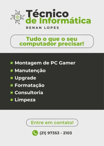 Técnico em Informática - Atendemos à domicílio!