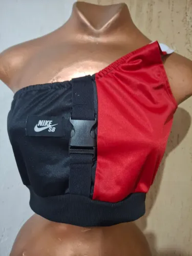 Top Cropped esportivo da nike tm m/G