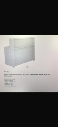 Balcão Recepção Em L Atendimento 1,60 X 1,60 e Balcão de Atendimento 1.35m
