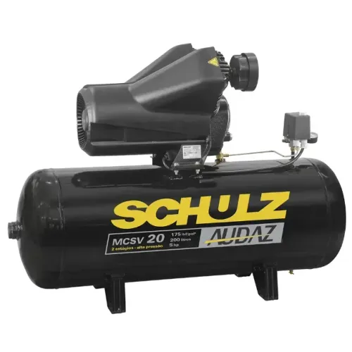 COMPRESSOR SCHULZ AUDAZ DE PISTÃO 175 LB MCSV 20 PÉS 200 LT TRIFÁSICO 220/380V