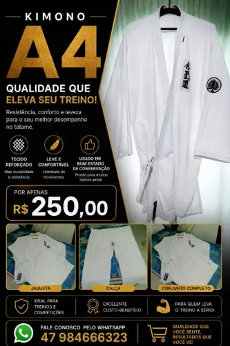 Vendo kimono masculino tamanho A4 a preço acessível e pouco utilizado (praticamente novo) 